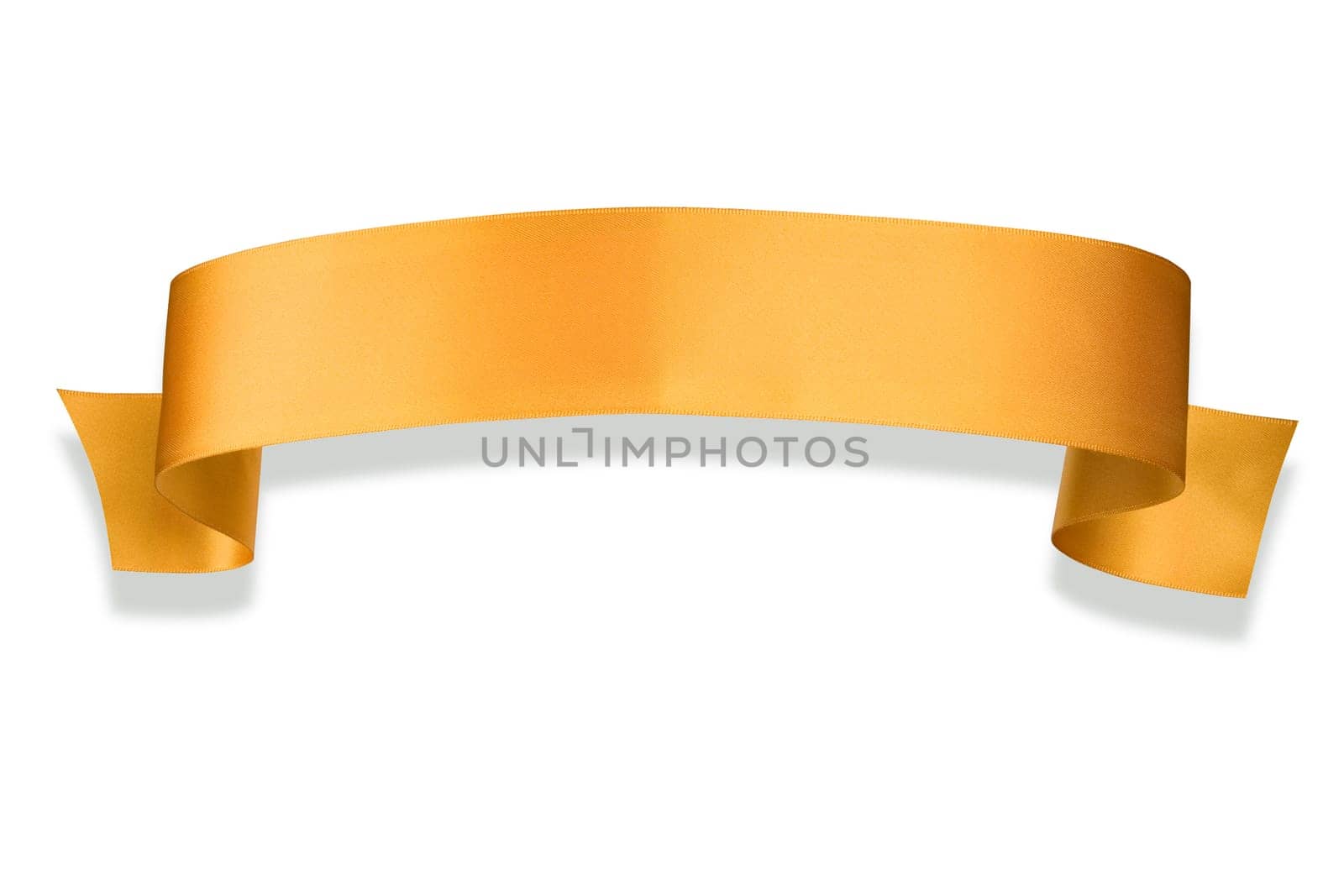 Elegance orange ribbon banner with shadow