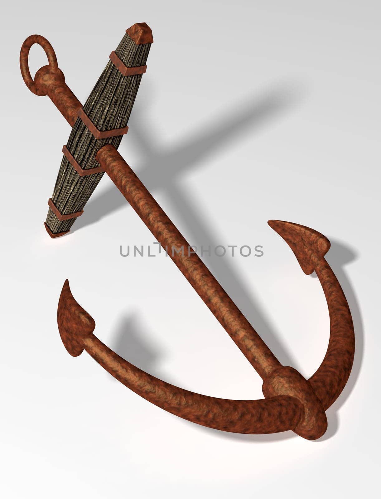 Ancient ship anchor starting to rust away