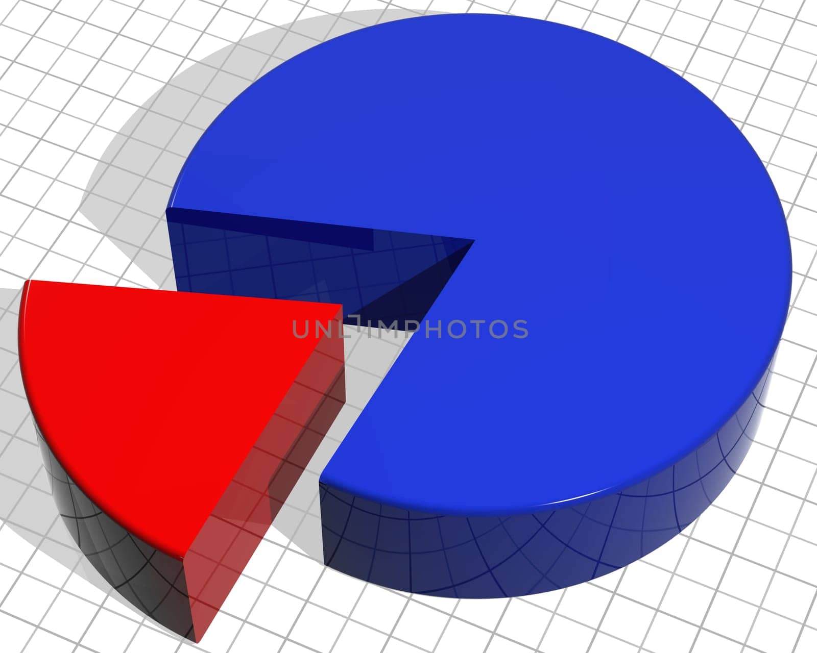 Illustration of a pie chart with a segment sticking out