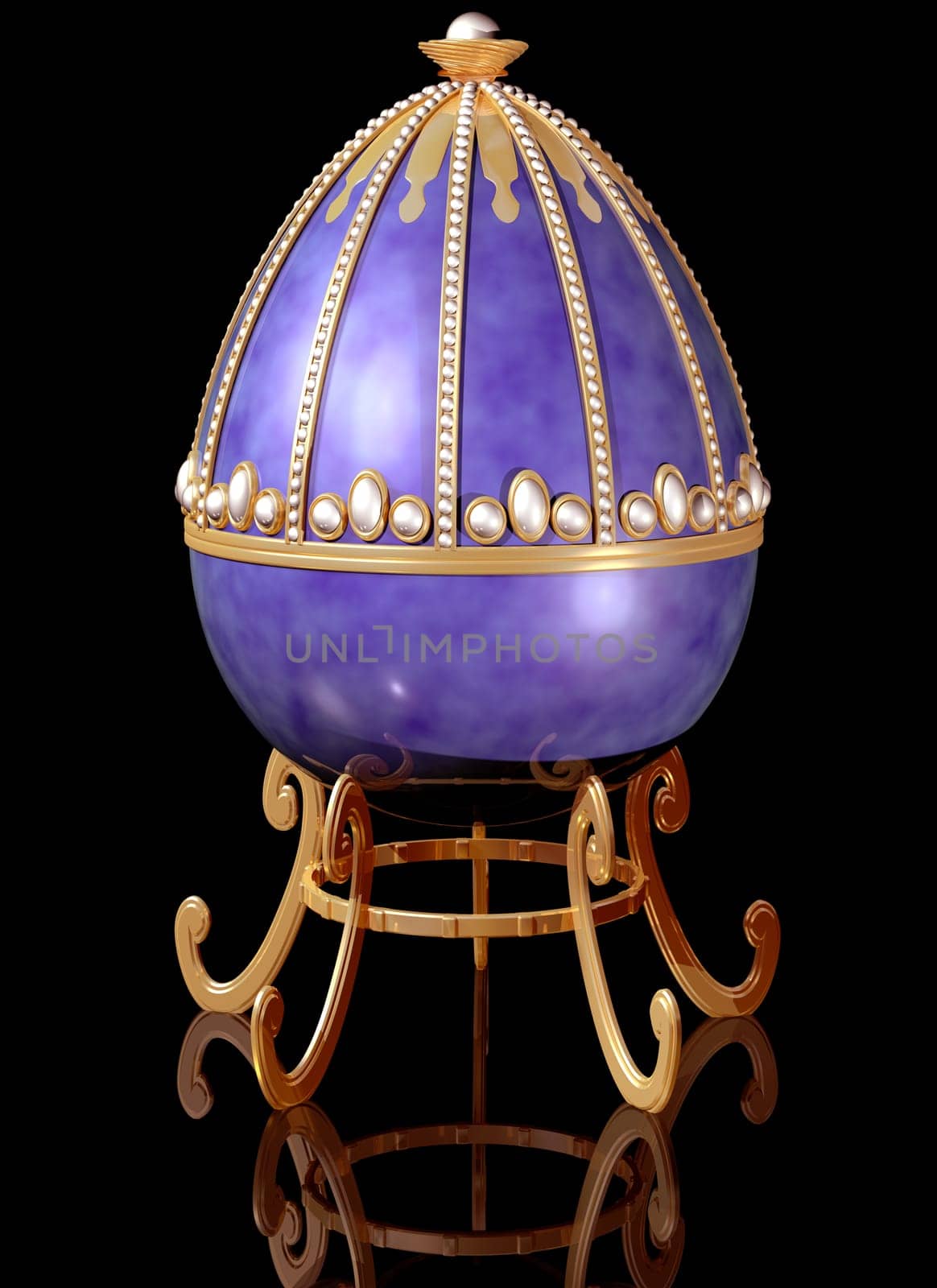 Illustration of a highly decorative jeweled Russian Easter Egg