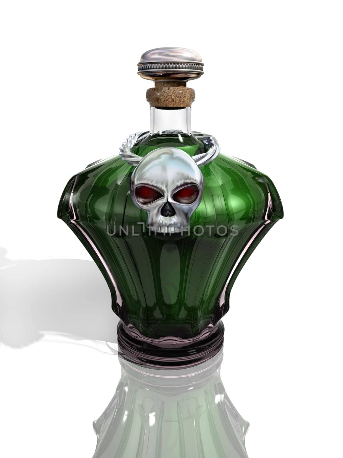 Glass bottle containing a deadly green poison