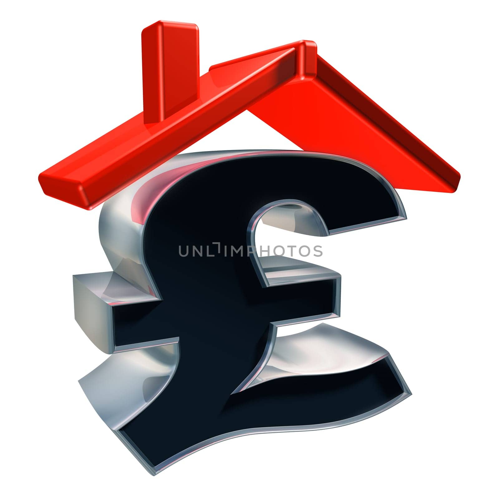 Isolated illustration showing the cost of a house