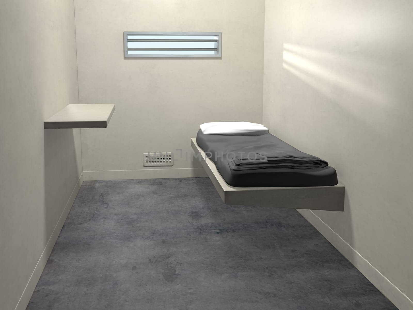 Original illustration of a modern prison cell