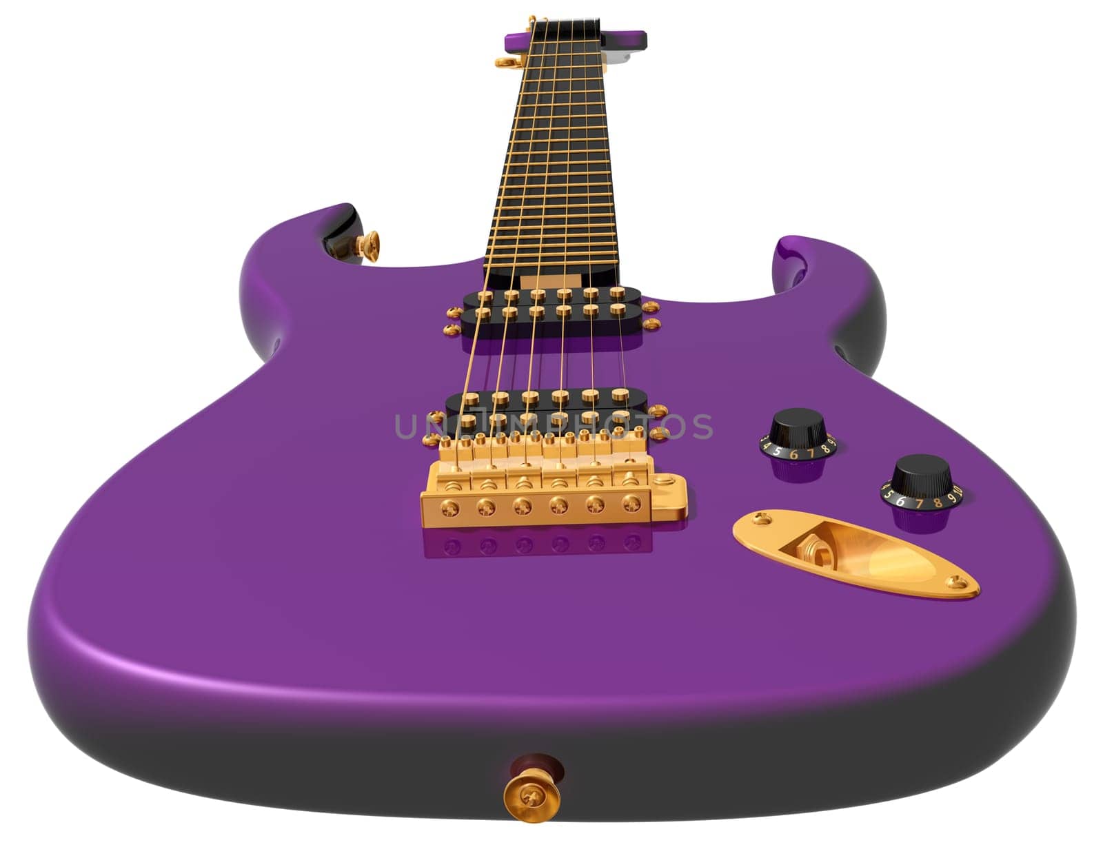 Isolated illustration of a purple electric guitar