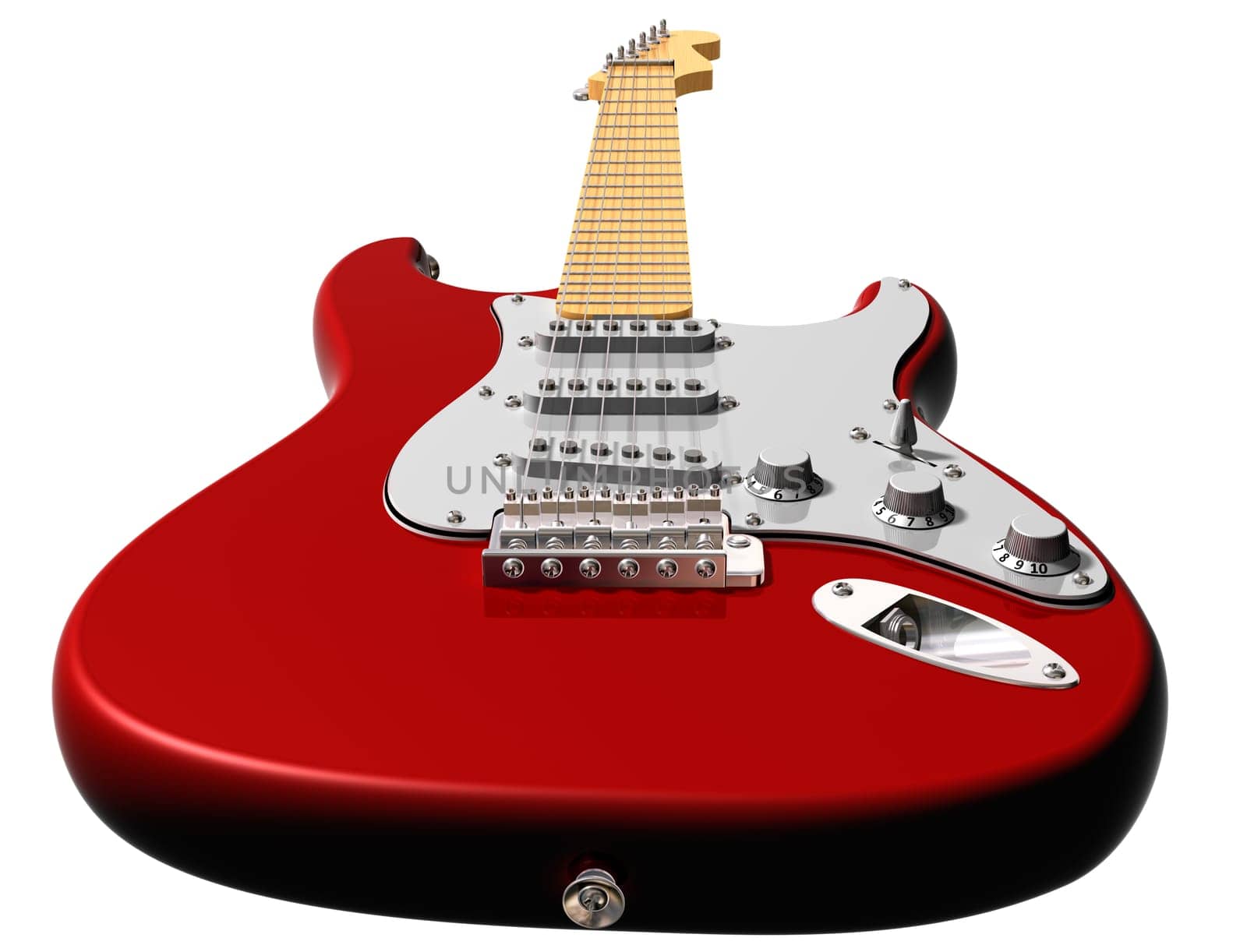 Isolated illustration of a red electric guitar