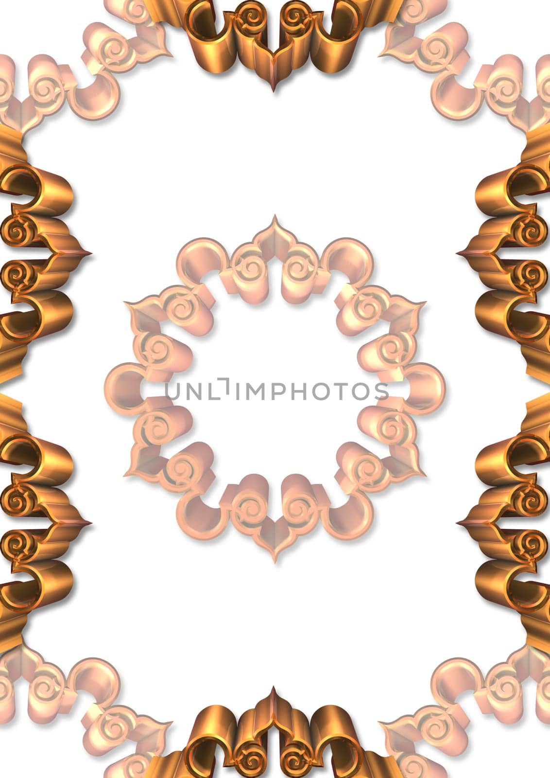 Design template with abstract flowers - 3D