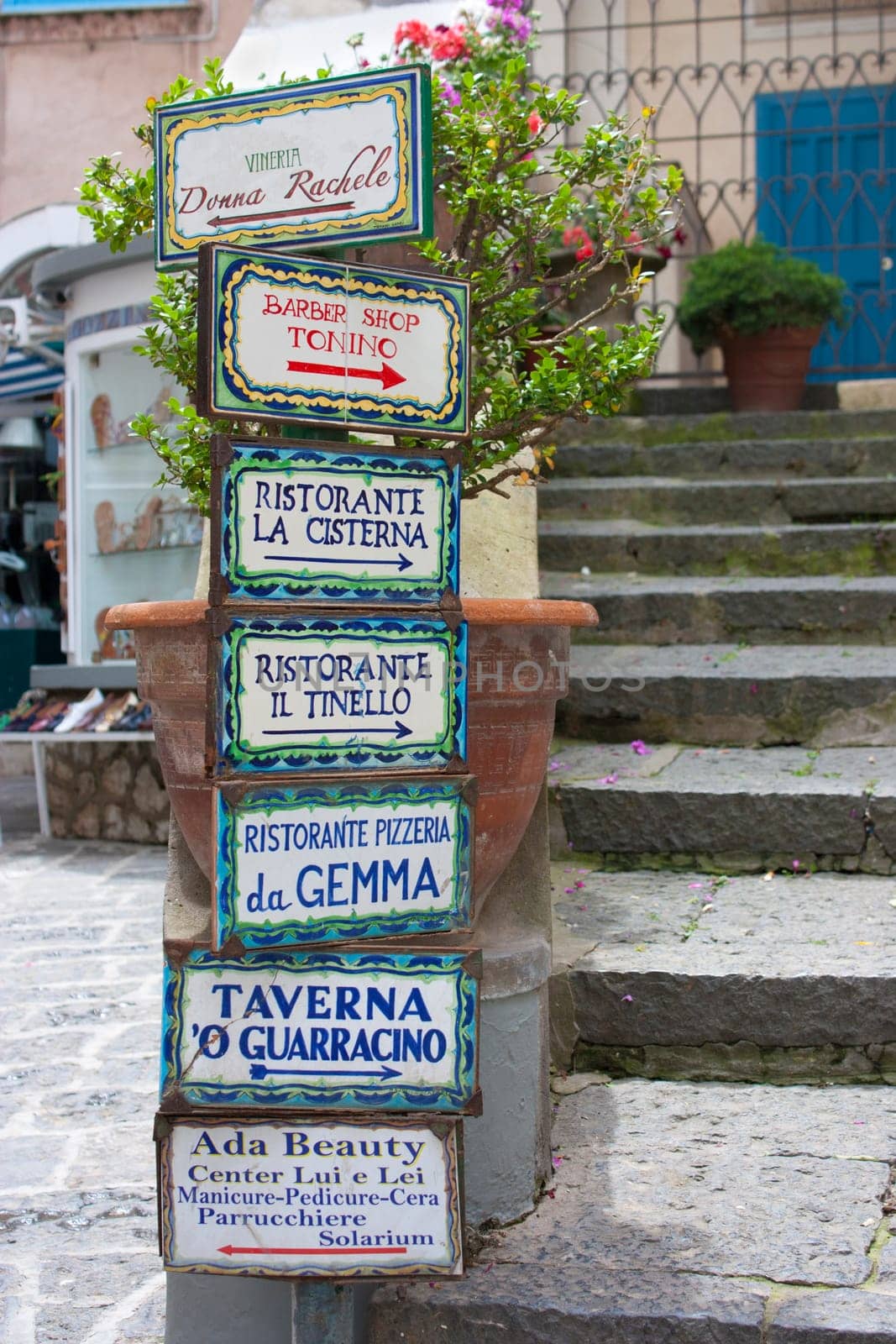 Pedestrian cute street in Capri Island