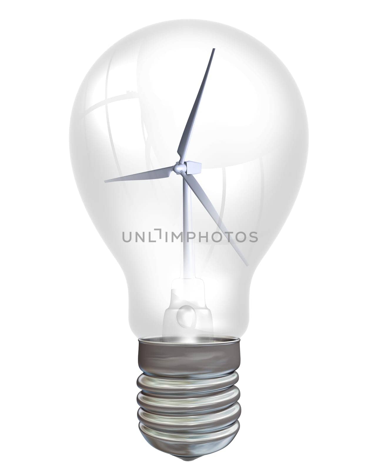 Wind turbine encapsulated within an electric light bulb