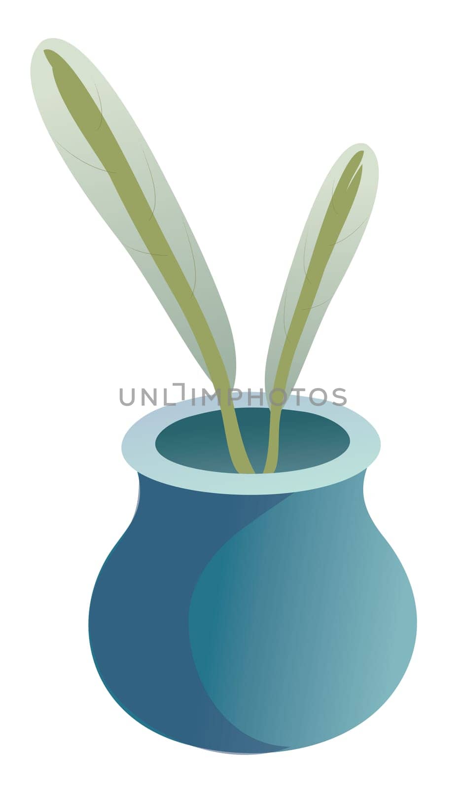 illustration drawing of two feathers in a blue jar