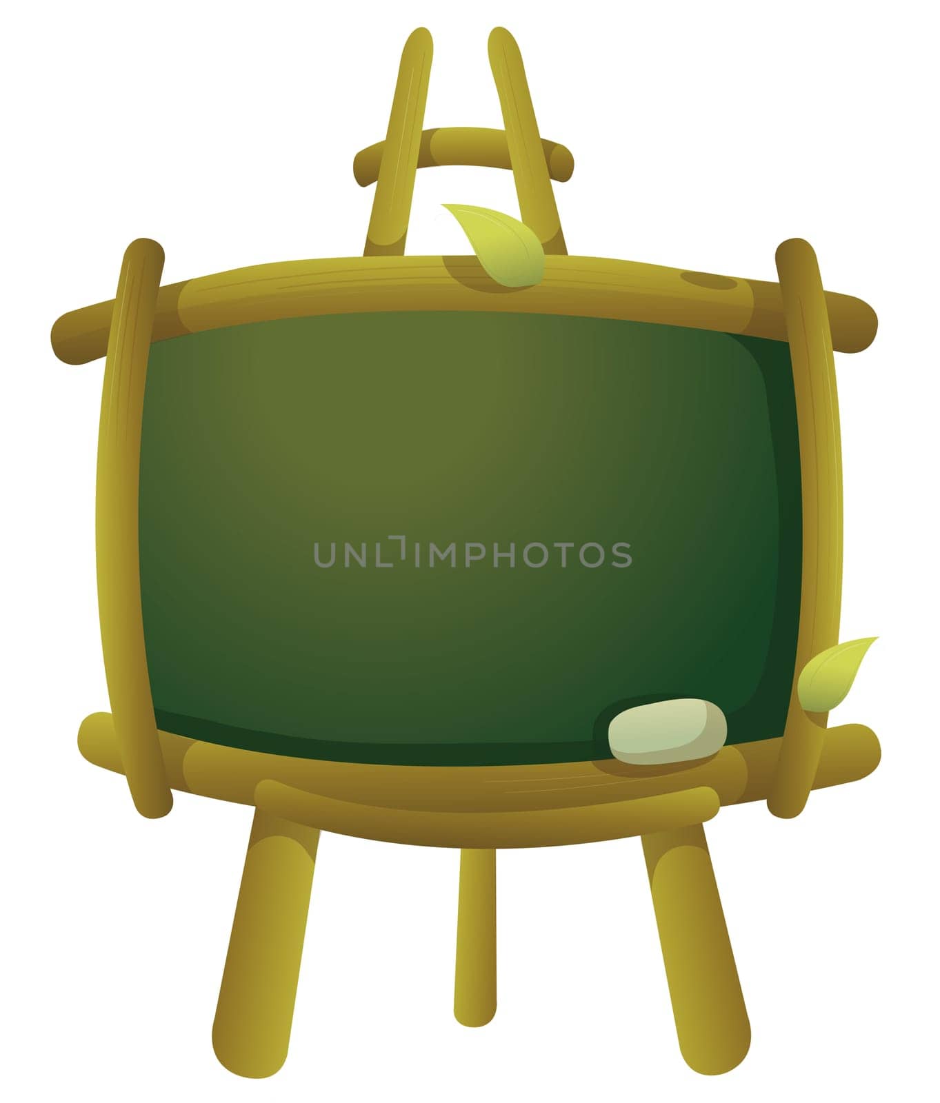 blackboard with easel isolate in a white background
