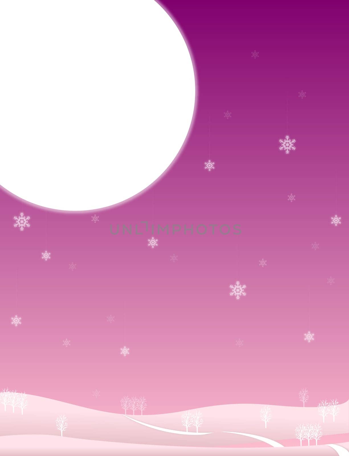 illustration drawing of moon and stars in a purple background
