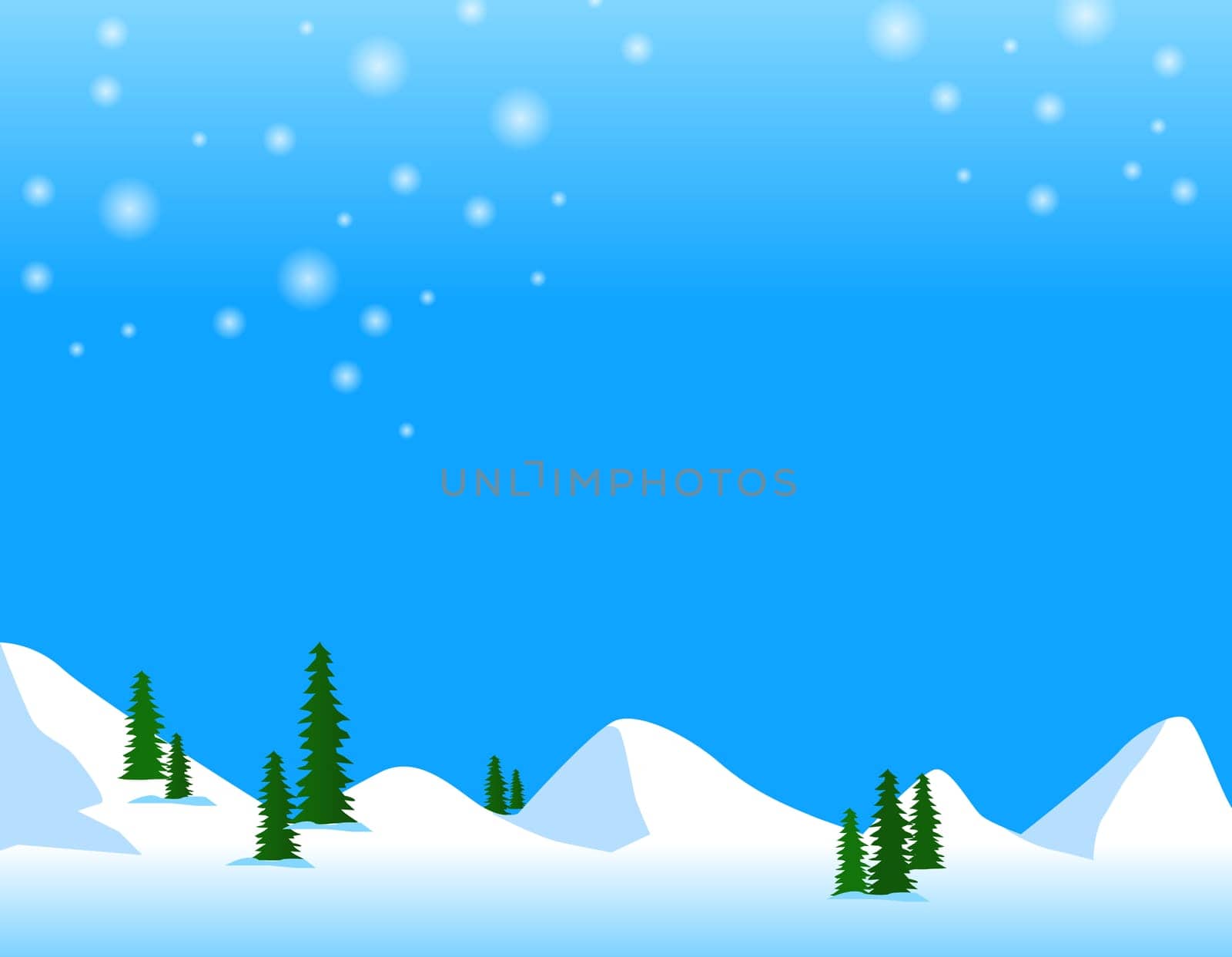 illustration drawing of snow mountain and green tree,illustration drawing of snow mountain and green tree