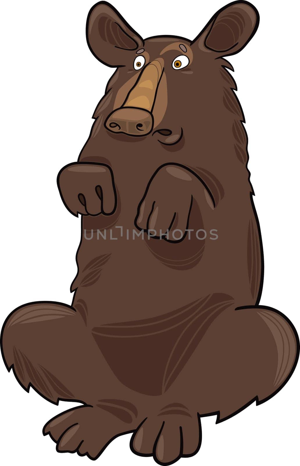 cartoon illustration of American black bear Baribal