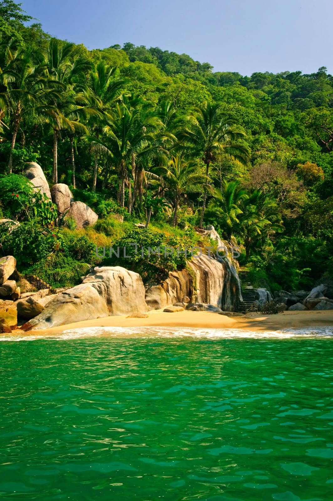 Beautiful beach on tropical Pacific coast of Mexico