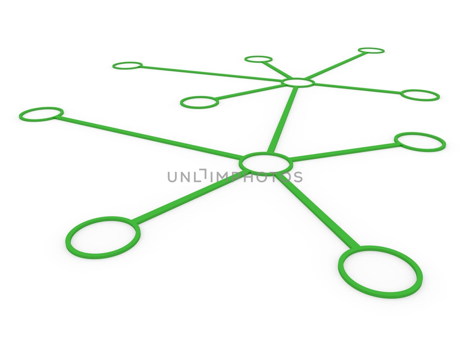 3d network connection circle green social global internet