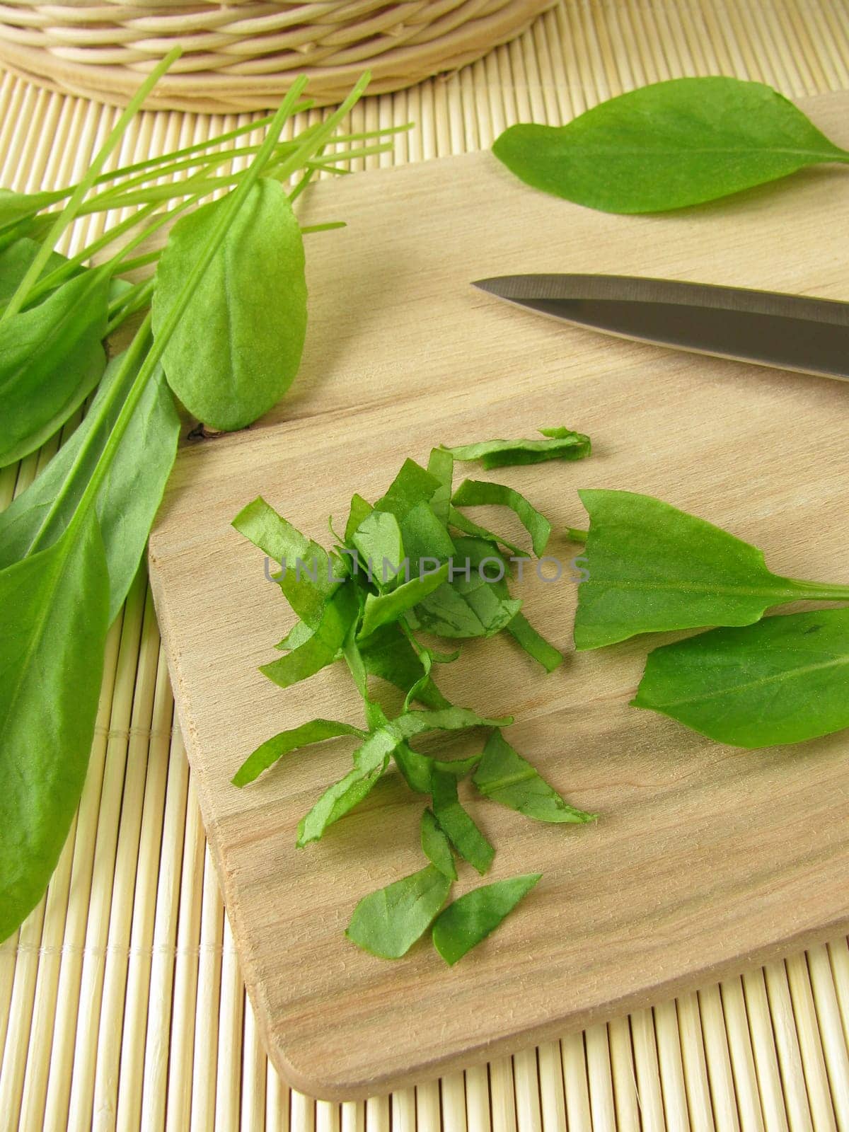 Sorrel on a wooden board
