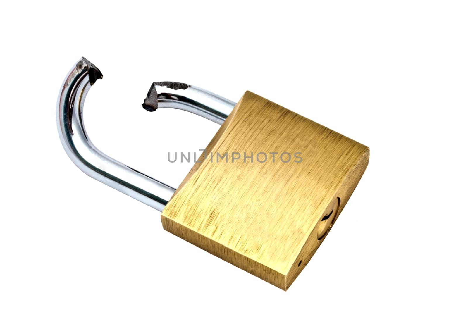 Padlock closeuo on white background