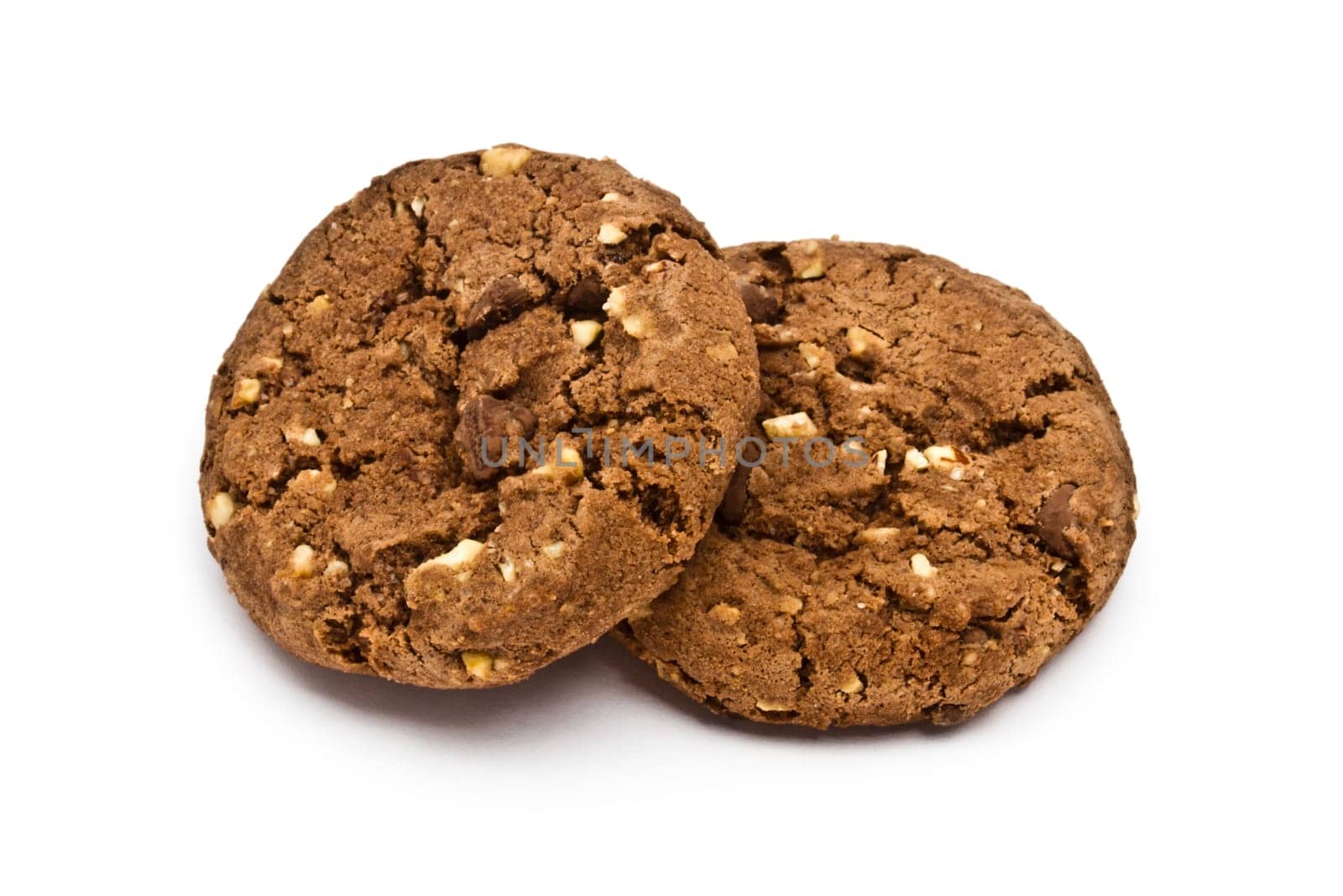 Delicious chocolate cookie isolated on white background
