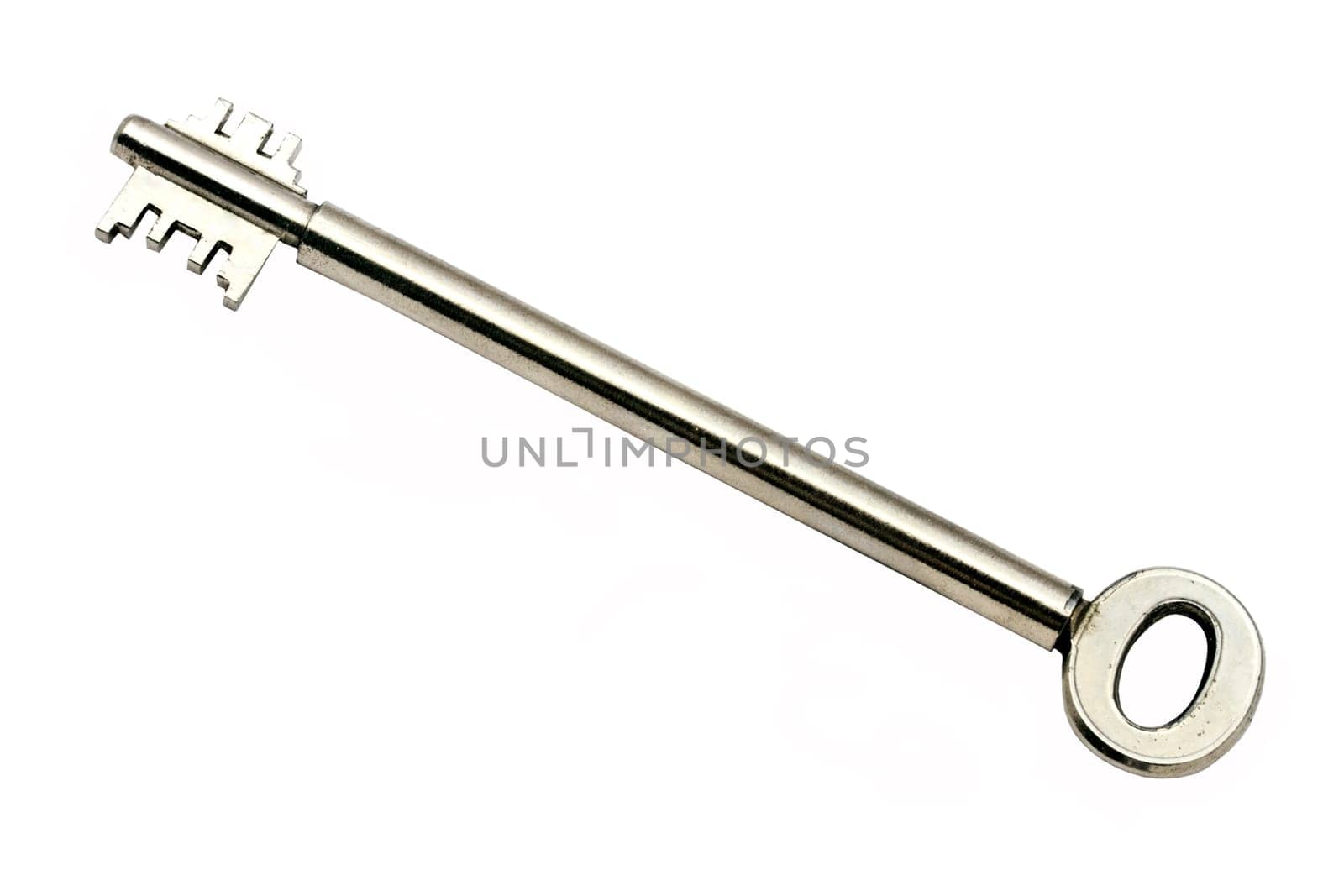 Old key isolated on white background