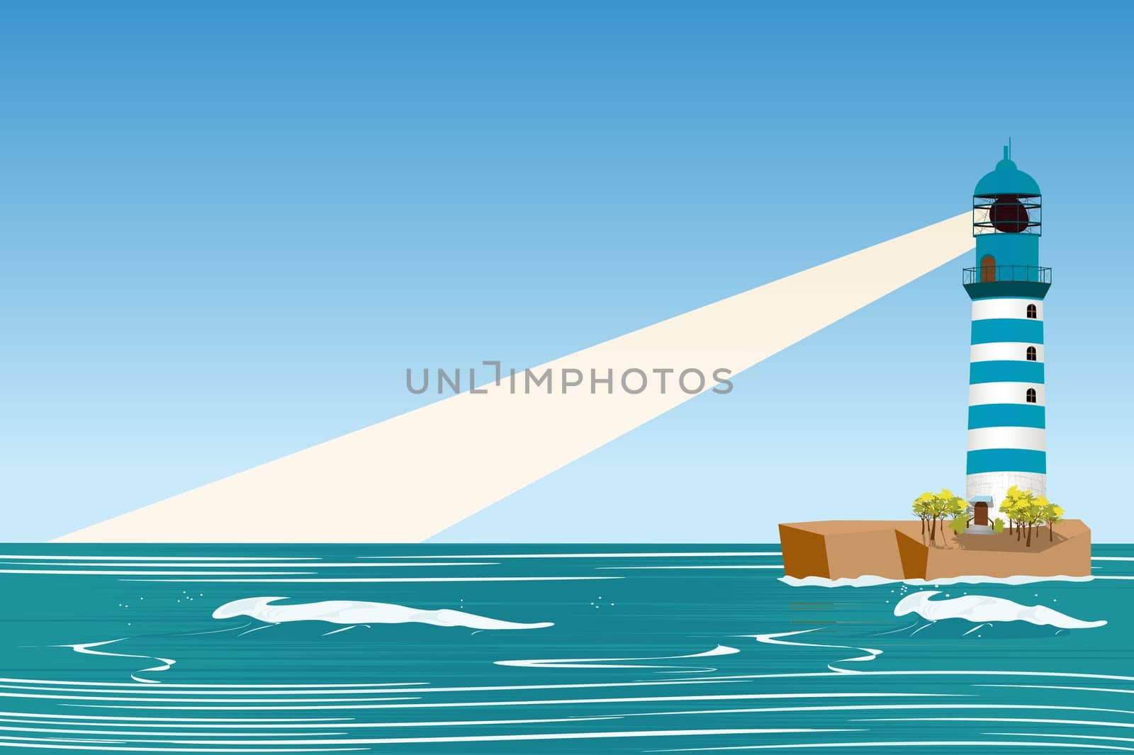 Lighthouse landscape background with plenty of room for text