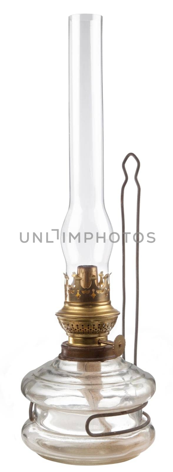 A kerosene lamp isolated on white