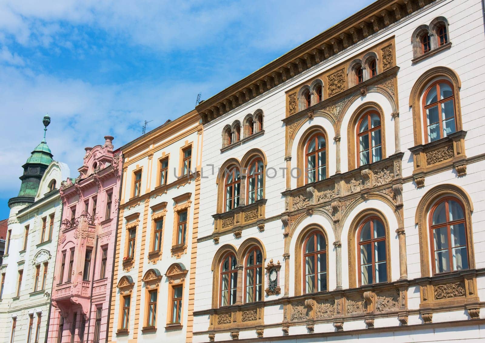 Facade of typical buildings from Czech Republic, Olomouc