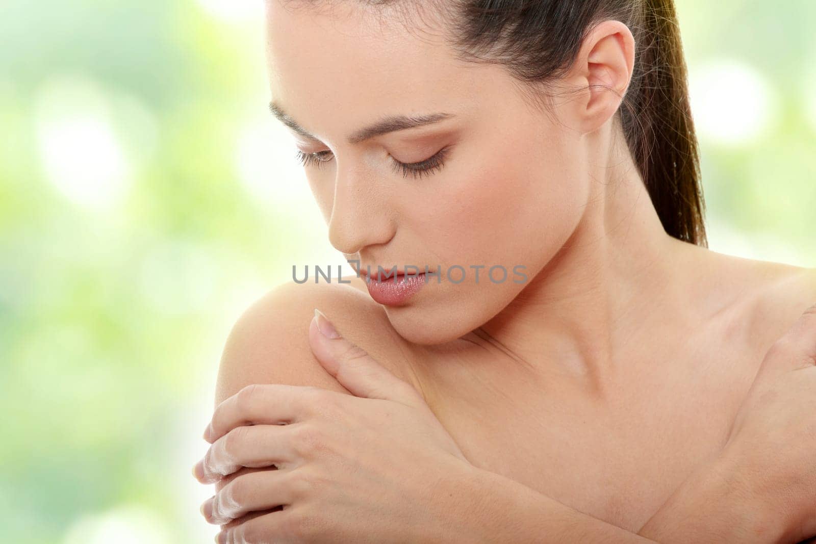 Portrait of the attractive girl without a make-up