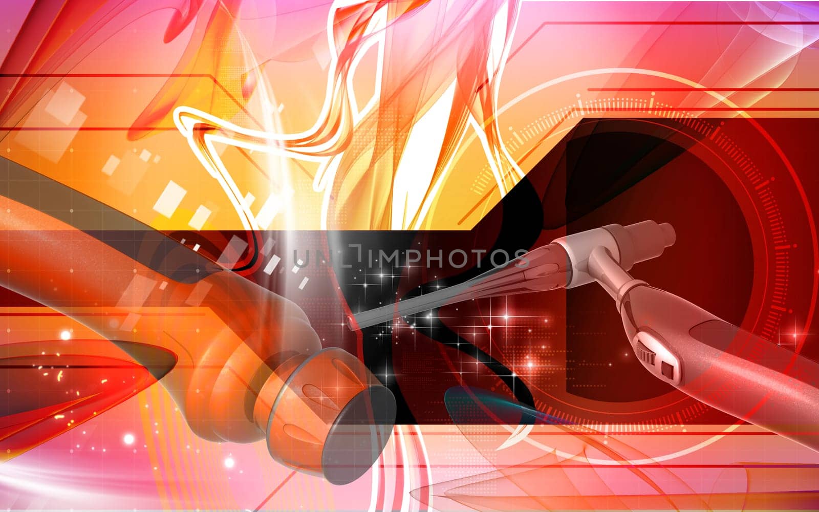 Digital illustration of weld craft in colour background