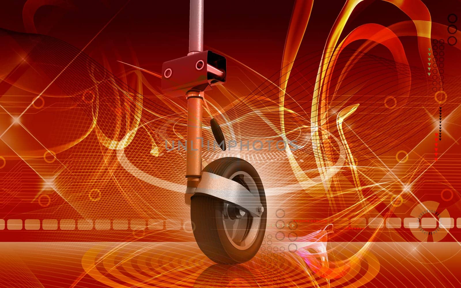 Digital illustration of Jockey wheel in colour background
