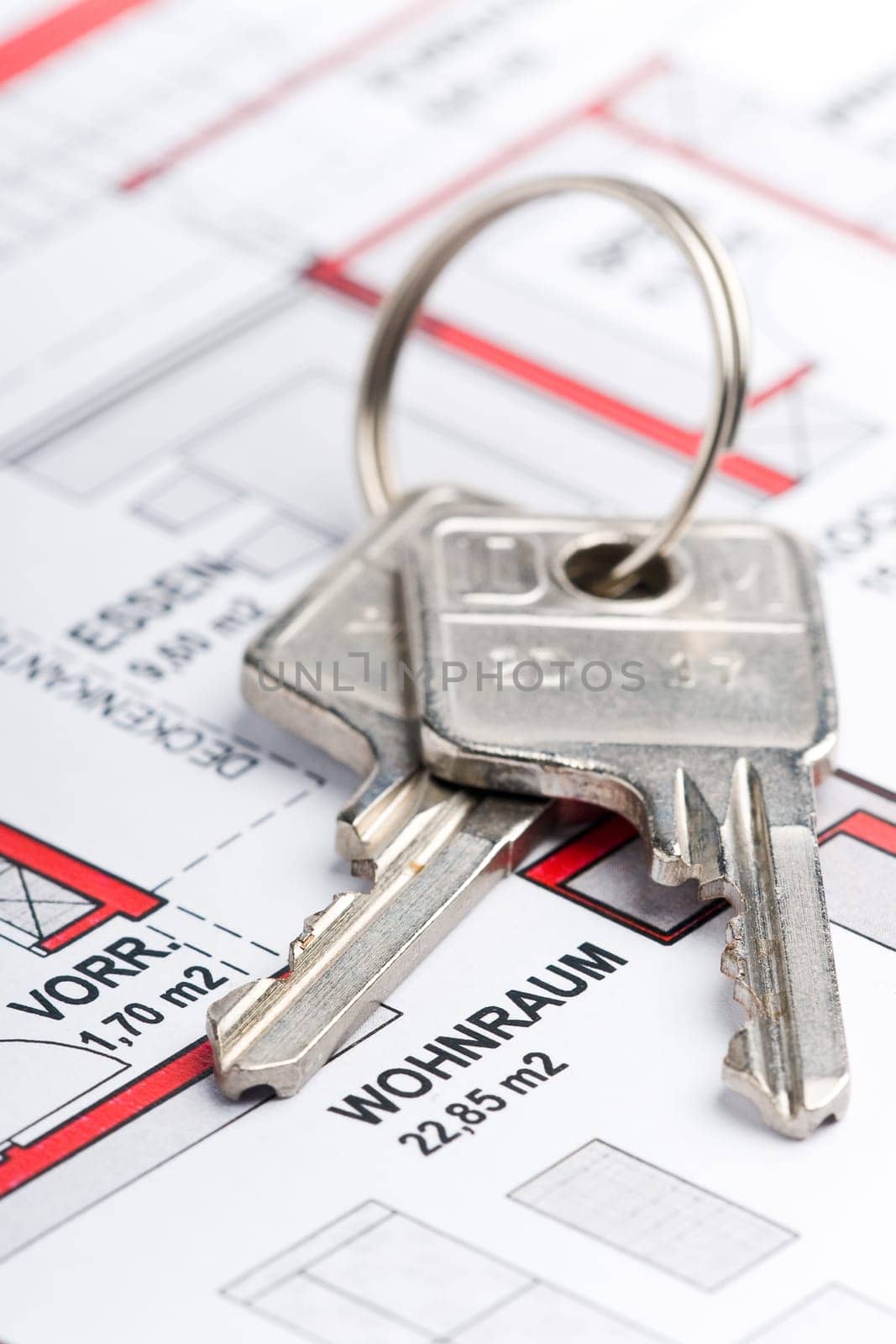 Design and plan for a house with a key