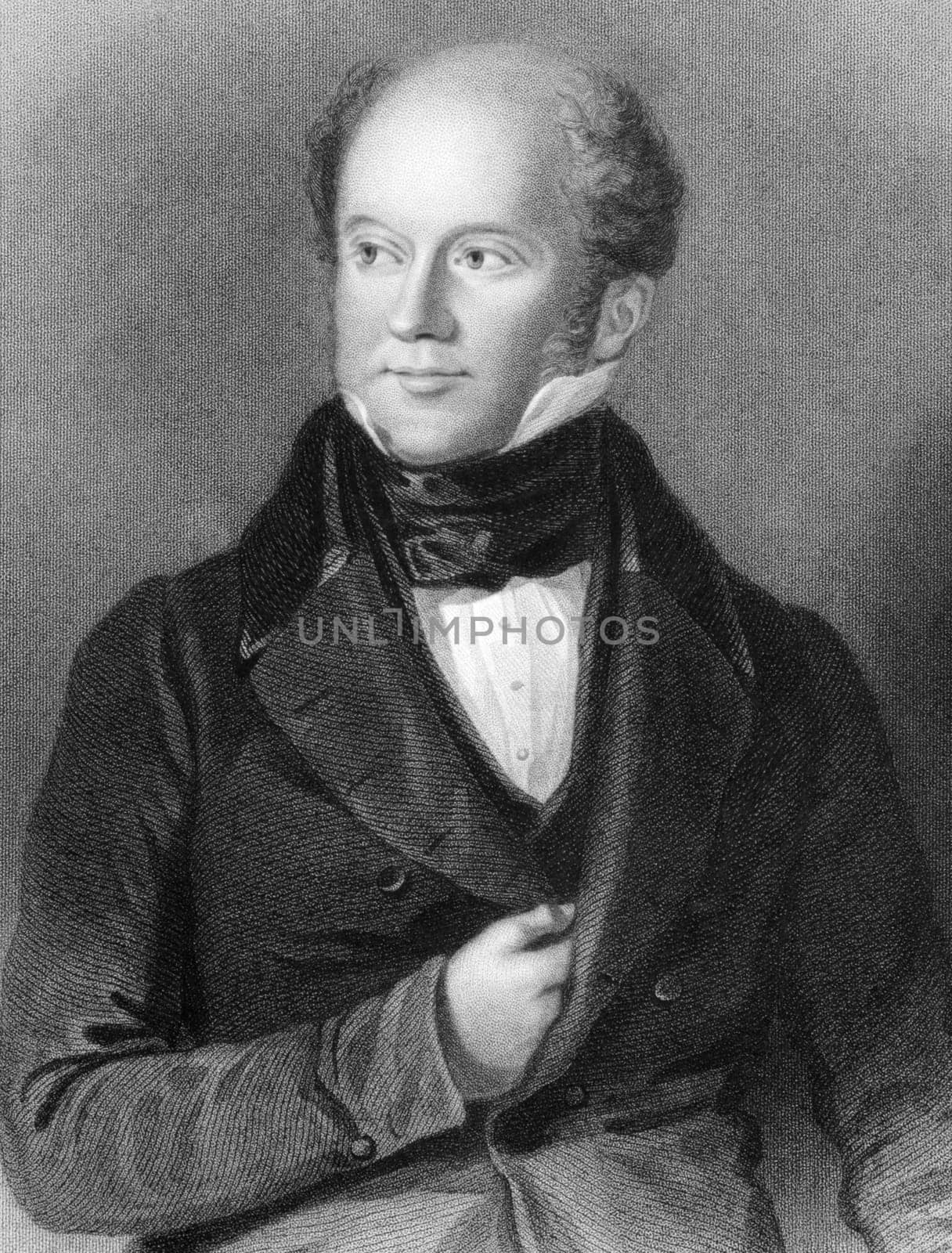 Alexander Perceval (1788-1858) on engraving from 1800s. Irish politician. Engraved by Jenkinson and published by G.Virtue.