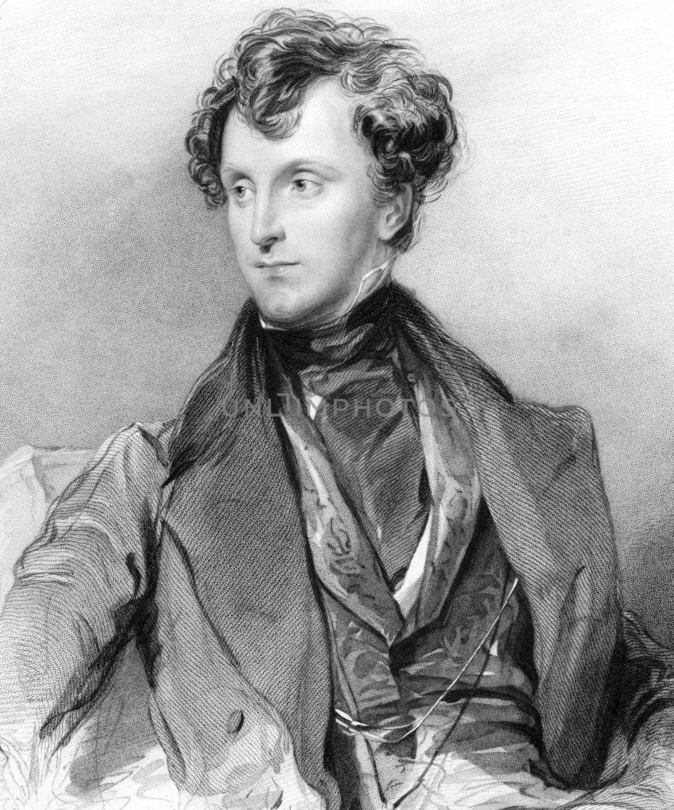 Sir James Emerson Tennent, 1st Baronet (1804-1869) on engraving from 1800s. Irish politician and traveller. Engraved by R.A.Arlett after a drawing by G.Richmond and published by G.Virtue.