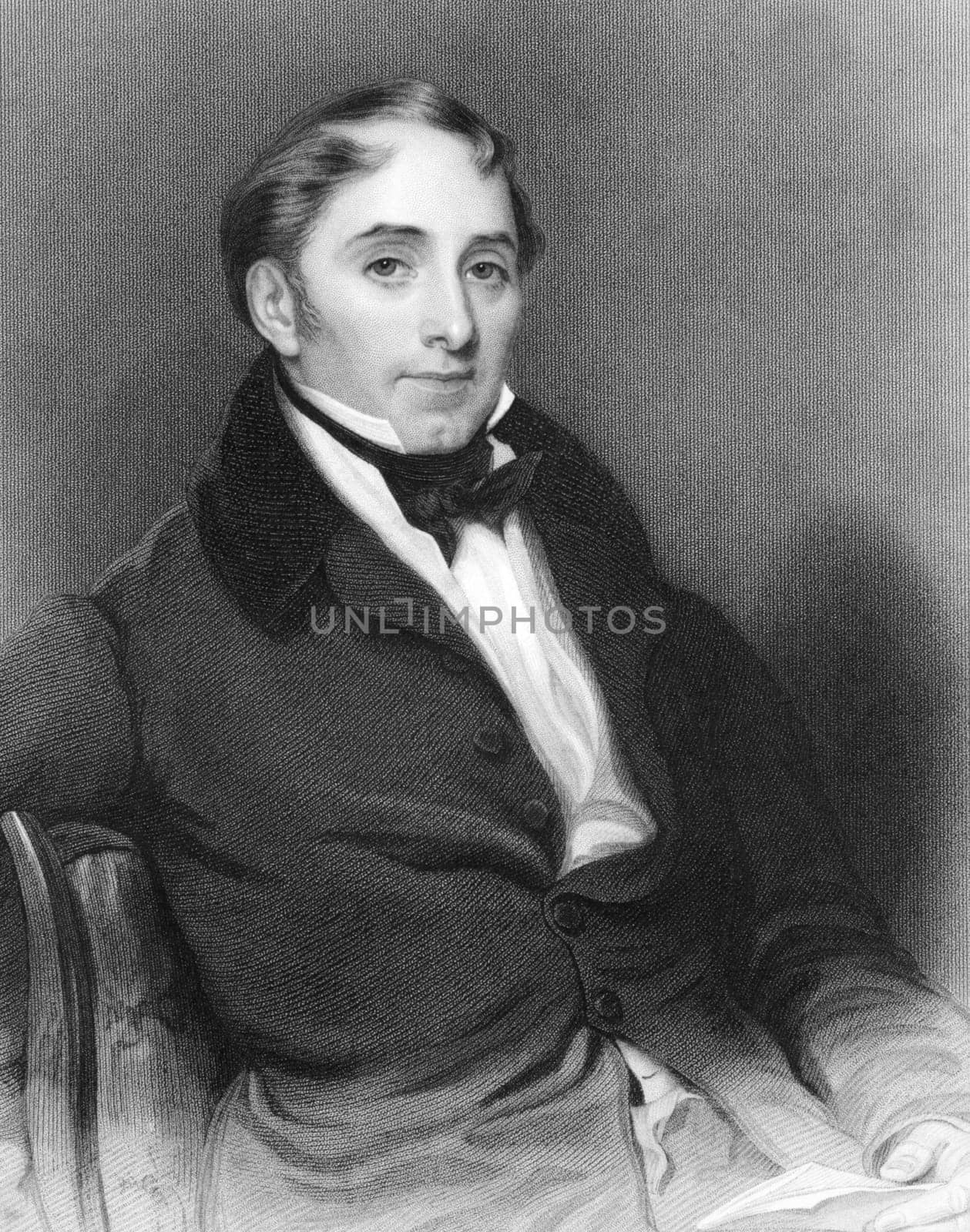 John Charles Herries (1778-1855) on engraving from 1800s. British politician and financier. Engraved by S.Freeman and published by G.Virtue.