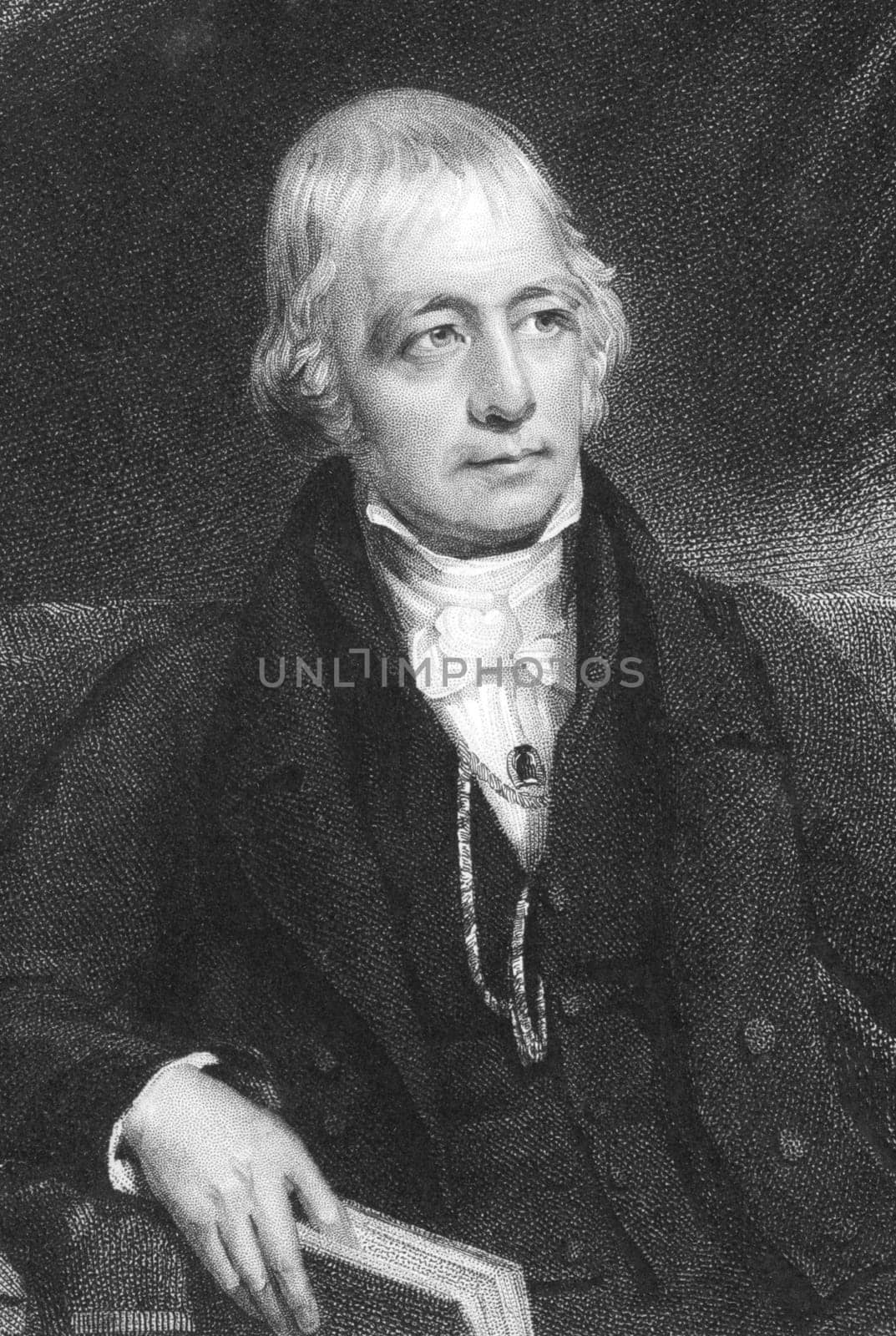 Sir Walter Scott, 1st Baronet (1771-1832) on engraving from 1832. Scottish historical novelist, playwright, and poet. Engraved by J.Thomson after a painting by J.Graham and published by Fisher, Son &amp  Co London.