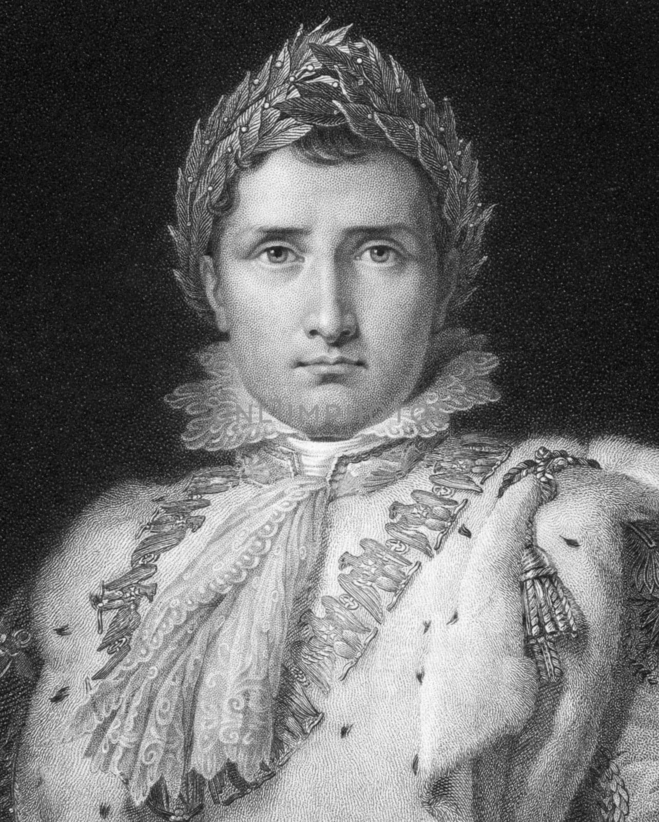 Napoleon Bonaparte (1769-1821) on engraving from 1800s. Emperor of France. One of the most brilliant individuals in history, a masterful soldier, an unequalled grand tactician and a superb administrator. Engraved by W.Holl after a picture by F.Gerard and