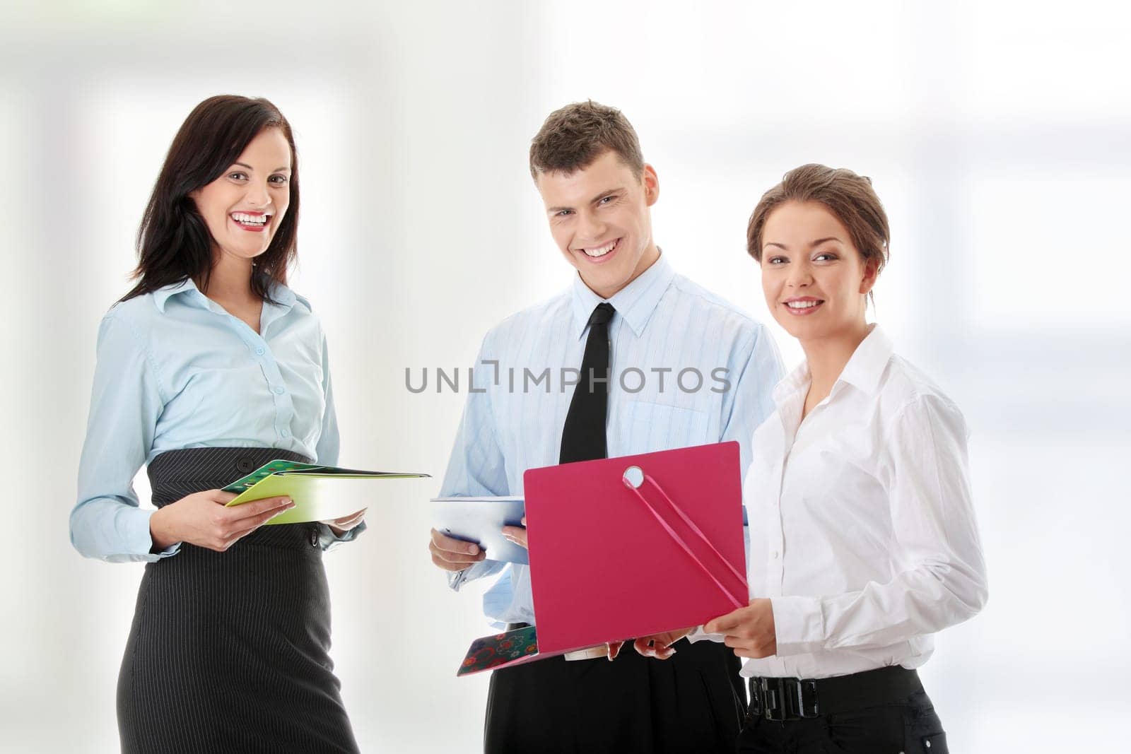 Conversation of business group.