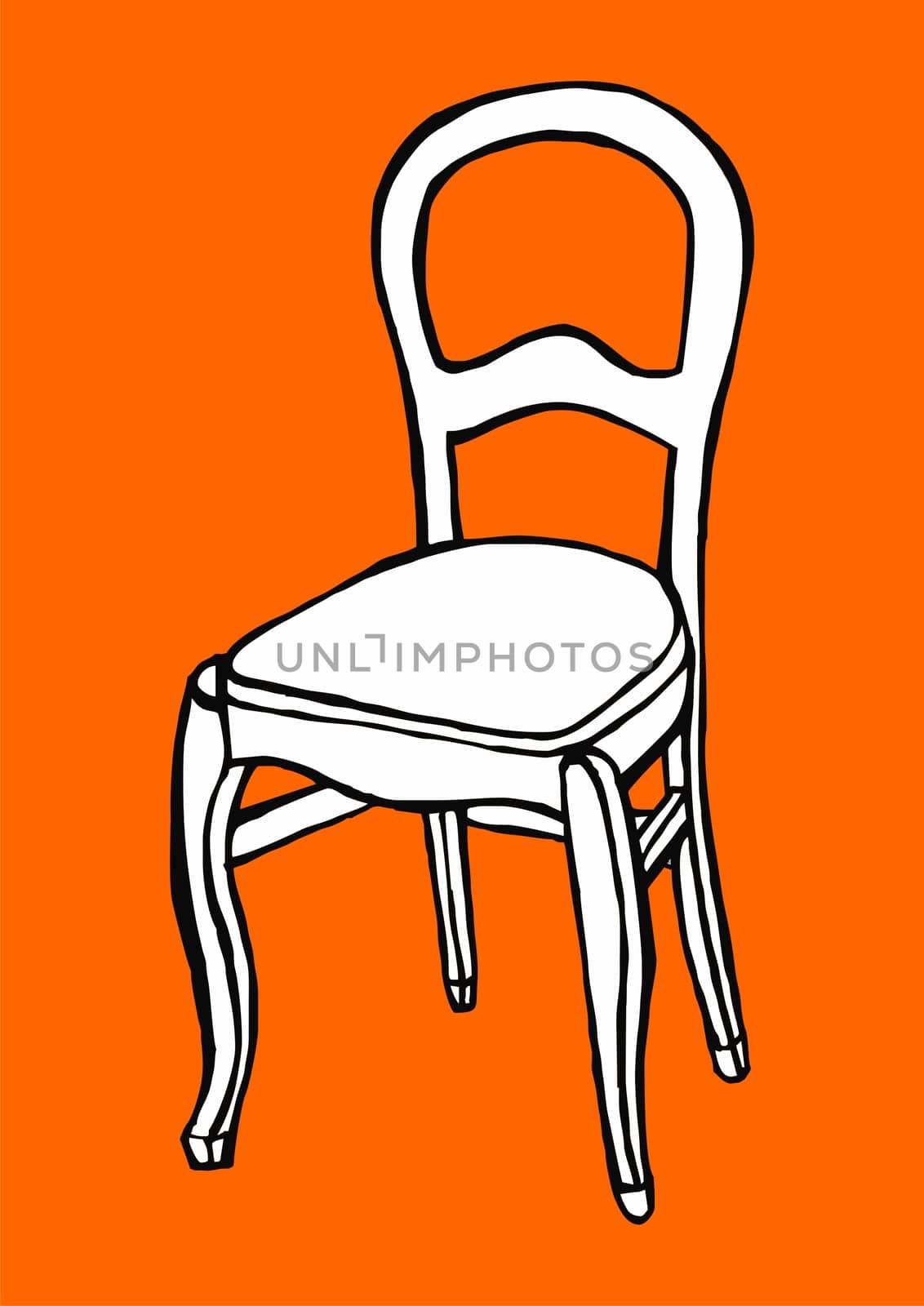 An isolated metallic nail on white background