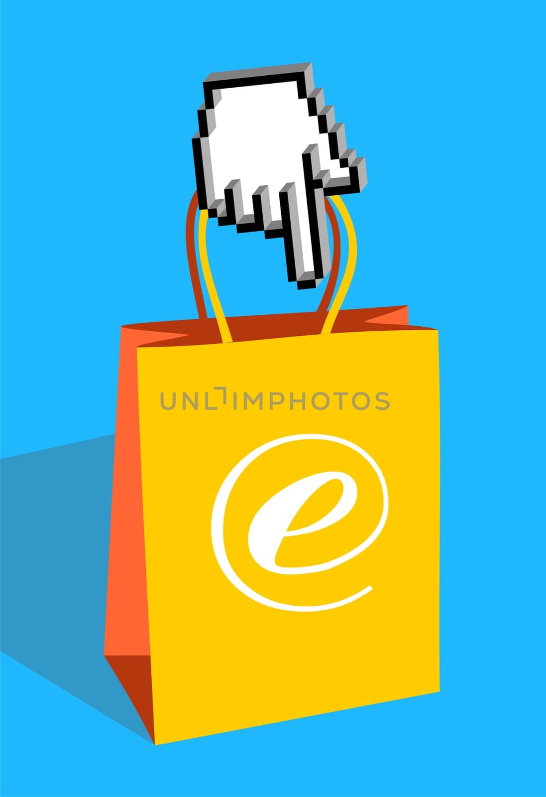 An isolated metallic nail on white background