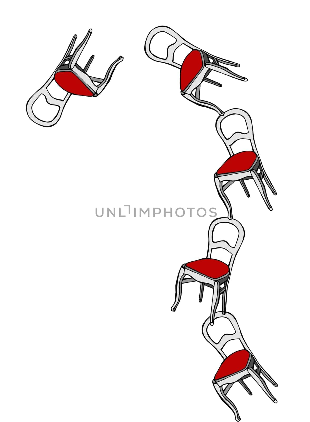 An isolated metallic nail on white background