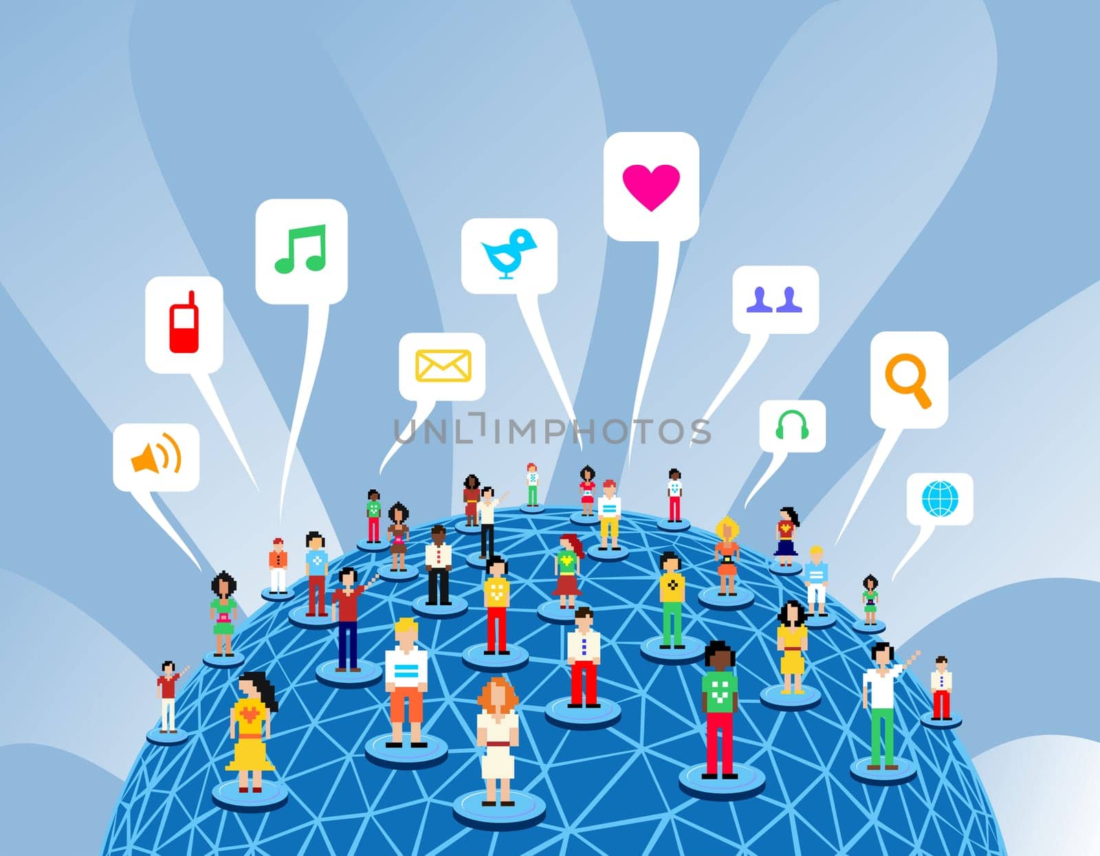 Social media network connection concept