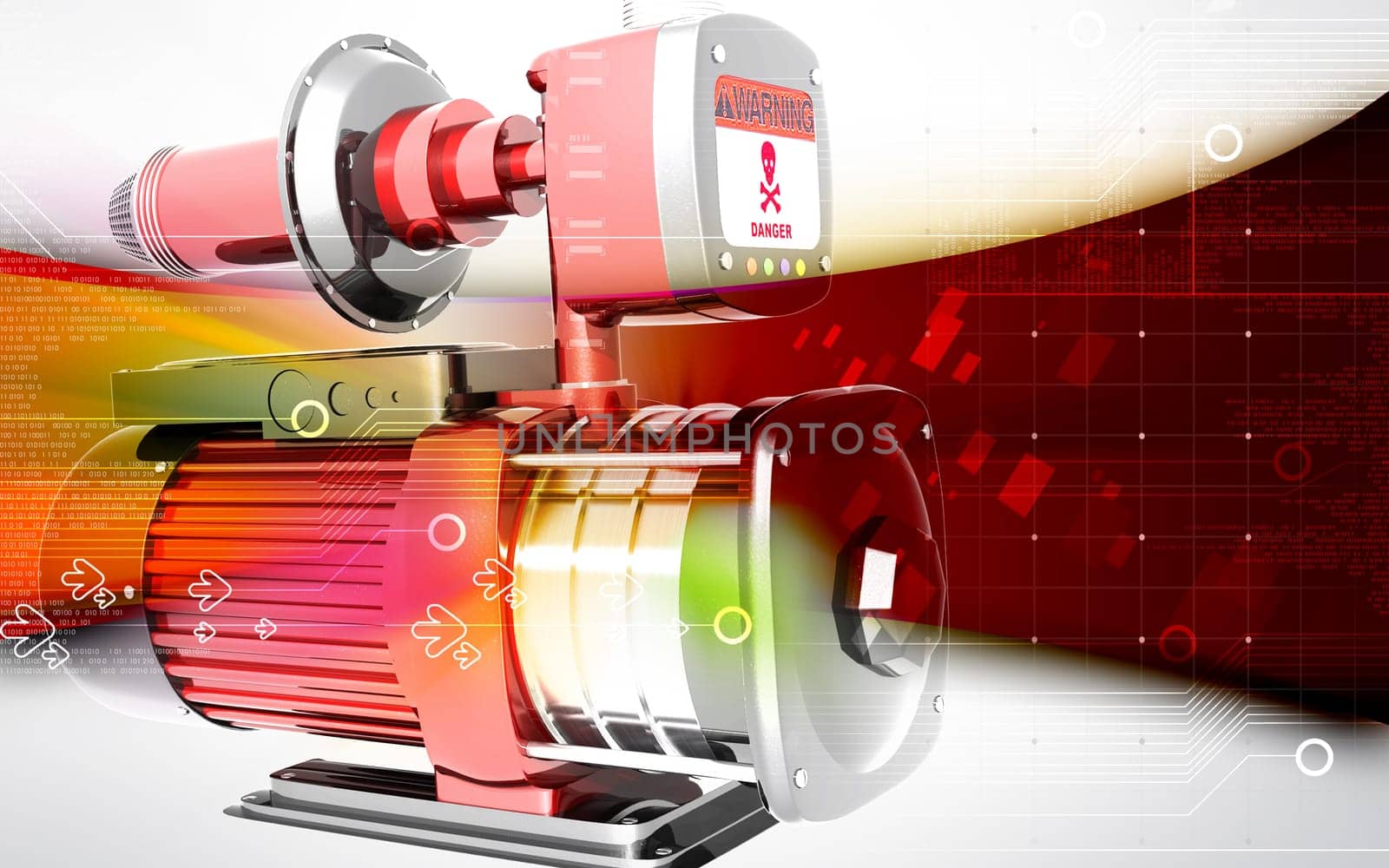 Digital illustration of pressure pump in colour background