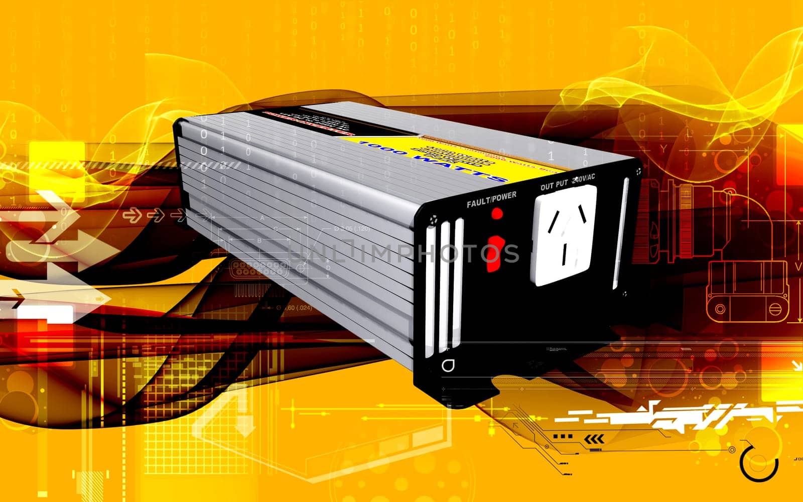 Digital illustration of inverter in colour background