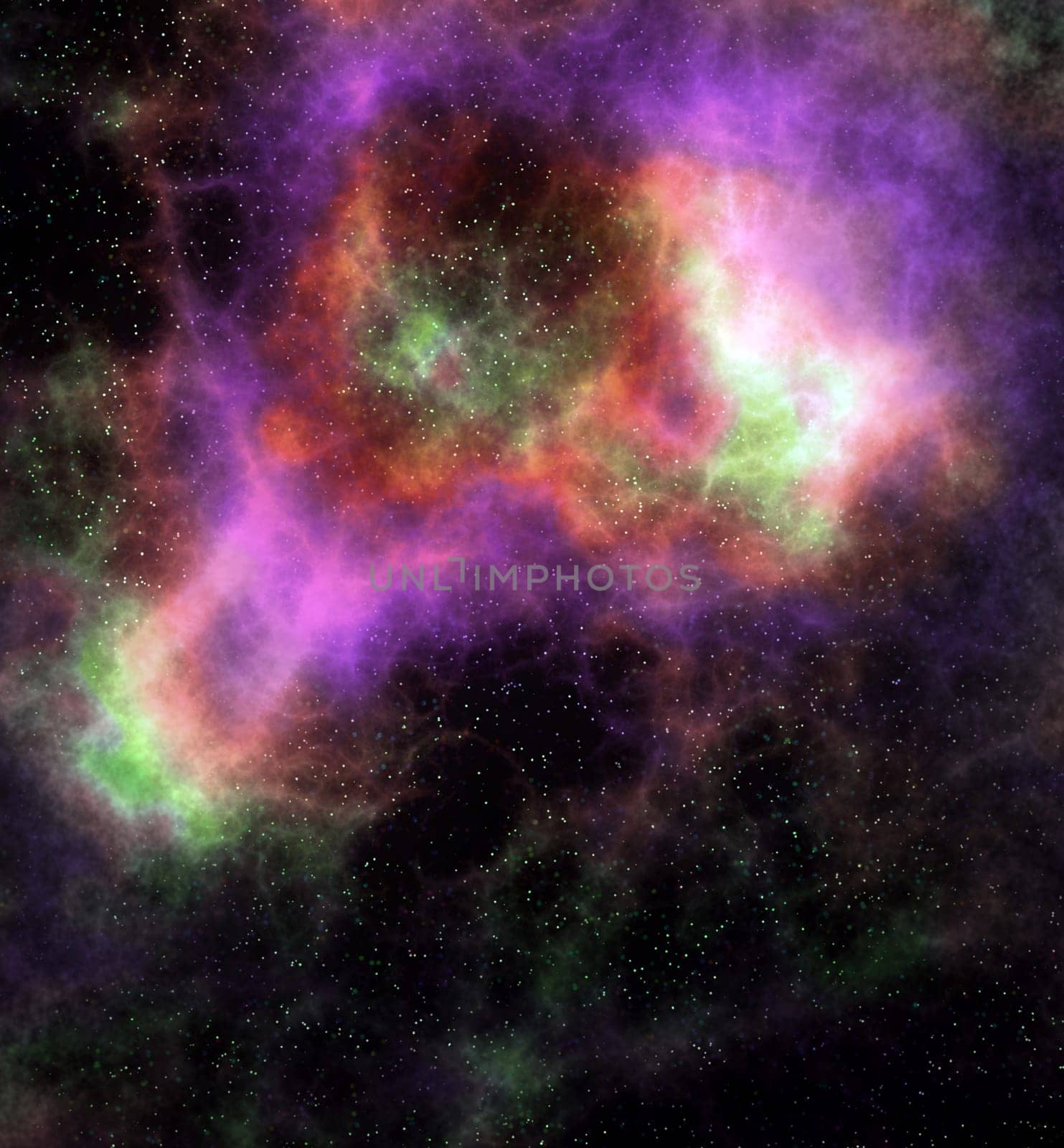 bright nebula gas cloud in deep outer space