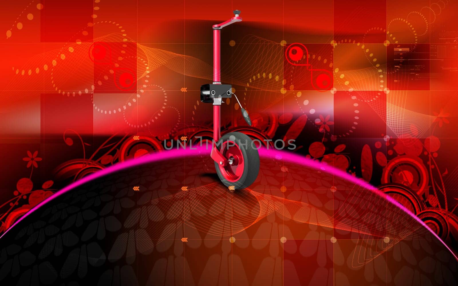 Digital illustration of Jockey wheel in colour background