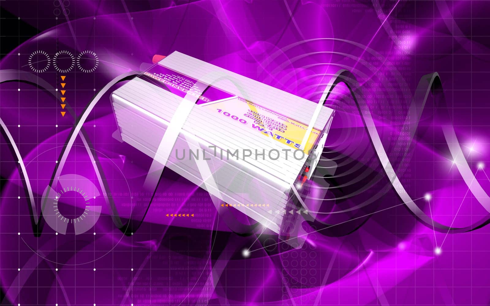 Digital illustration of inverter in colour background