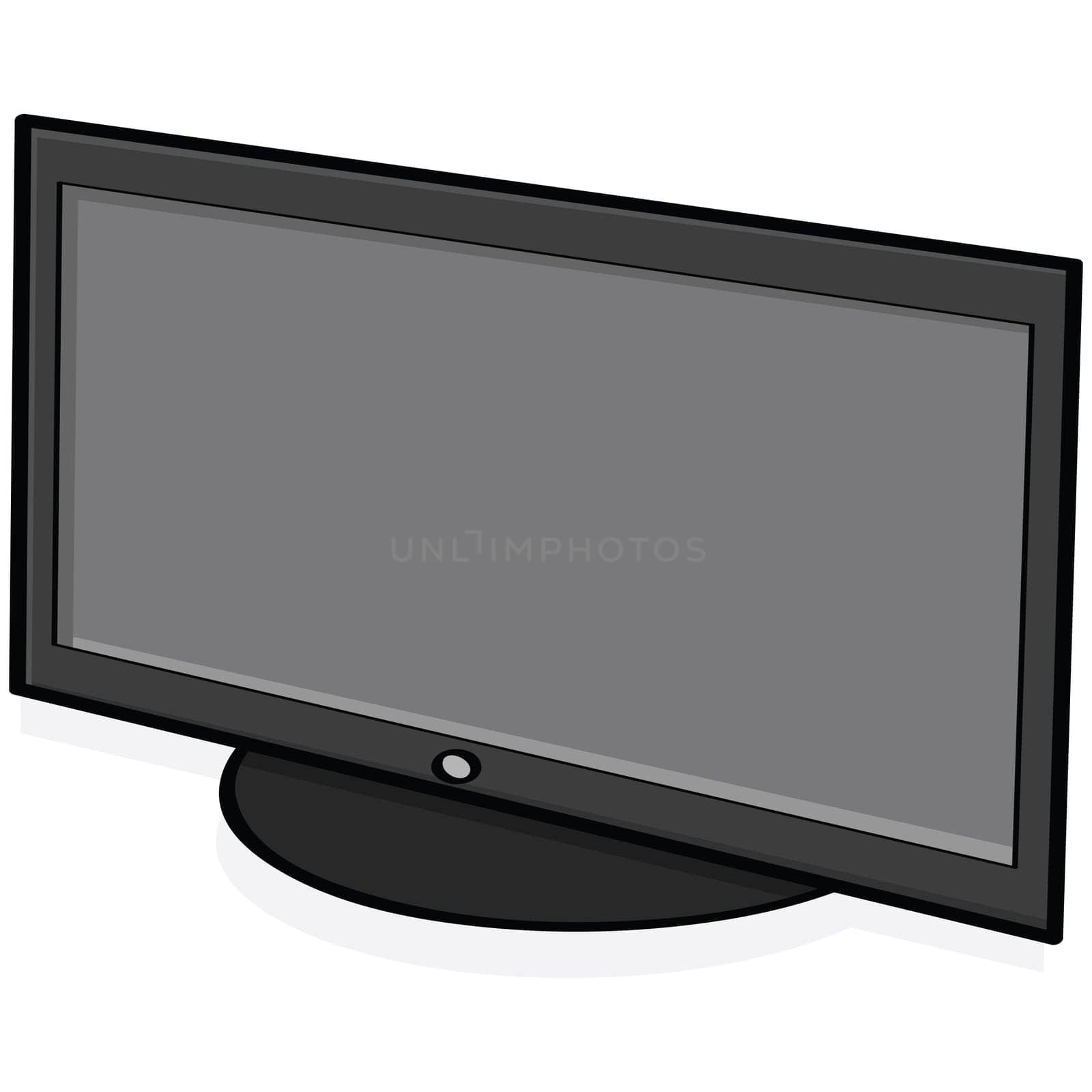 Cartoon illustration showing a high-definition television set