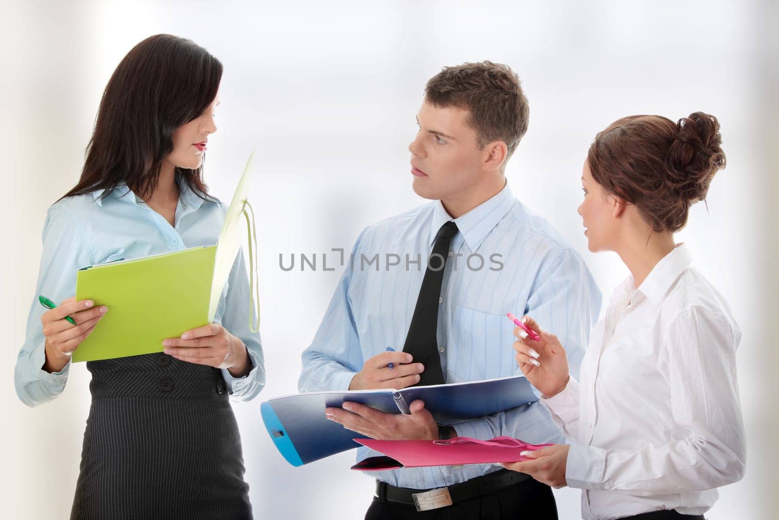 Conversation of business group.