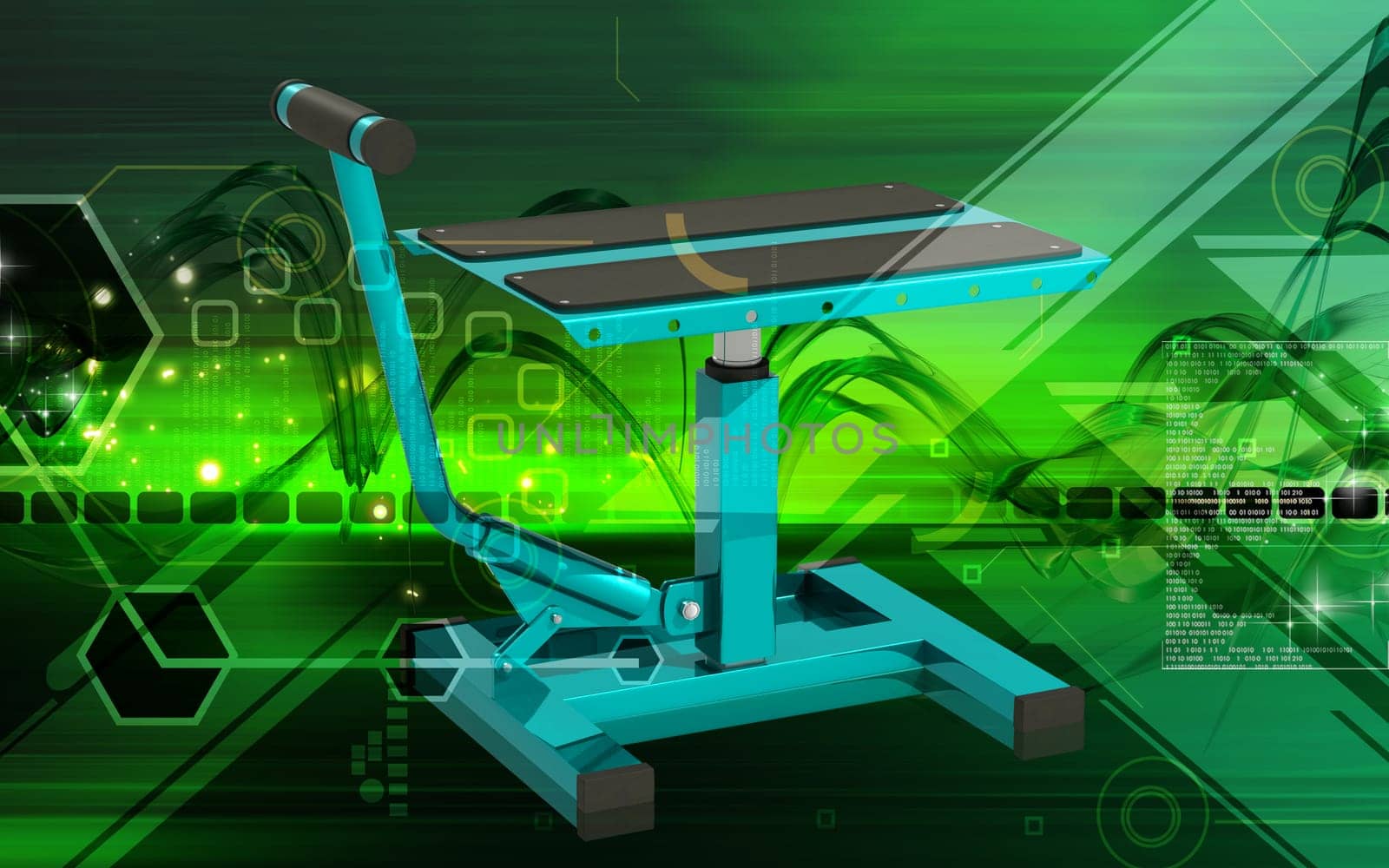 Digital illustration of Bike lift in colour background