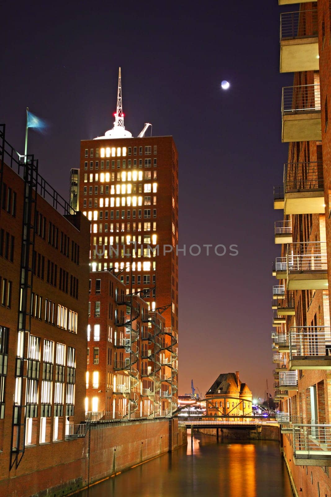 Hamburg Speicherstadt in the evening