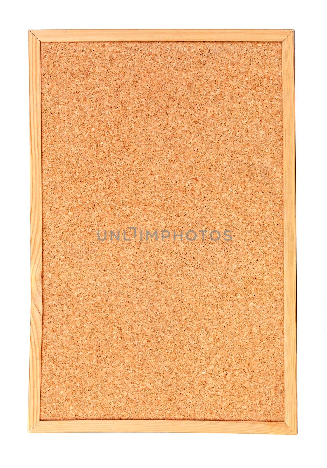 Empty cork billboard isolated on white background
